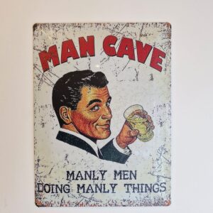 Mancave Wandbord “Man Cave” – 30x40 cm | Metaal