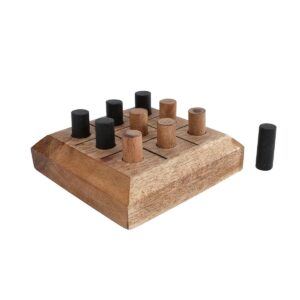 Houten Tic Tac Toe Spel – 11,5 x 11,5 cm